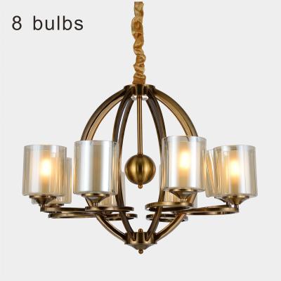 China 8-Lights Modern Glass Chandelier, Rustic Metal Pendant Lighting Ceiling Lamp for Farmhouse Living Room Hotel Restaurant for sale