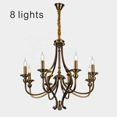 China 8 Lights Modern Nordic Art Villa Chandelier Living Room Lobby Restaurant Hotel Golden Candle Chandeliers for sale