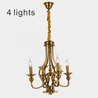 China Modern American Industrialized Rustic French Country Style Iron Chandelier 4 Lights Country Chandelier Candle Modern Living Room for sale