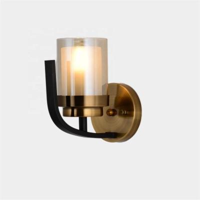 China Hotel Modern Modern Restaurant Wall Mounted Antique Brass Sconces For Indoor Simple Lights Glass Ball Fancy Lights For Home Wall for sale