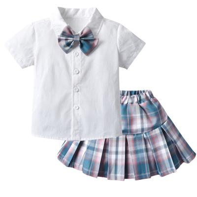 China ENGLAND STYLE high quality formal children's clothing new girl's suit two-piece skirt wholesale for sale