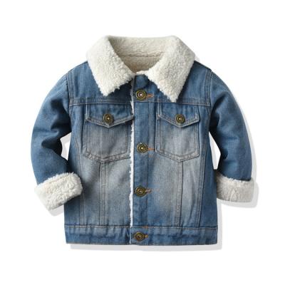 China Winter Kids Breathable Denim Jean Jackets Kids Long Sleeve Outerwear Cotton Jackets for sale