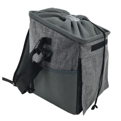 China Viable Foldable Mesh Windows Cat Puppy Carrier Backpack Drawstring Closure Pet Bicycle Bag Bike Basket Transport for sale