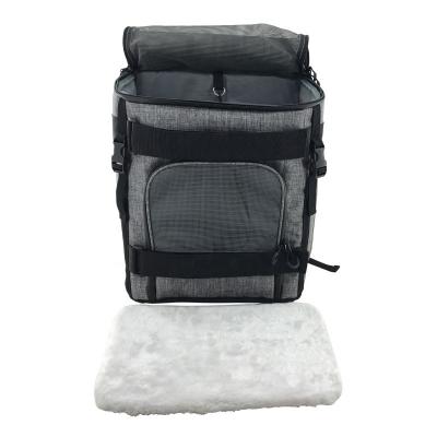 China Viable Portable Foldable Polyester with Mesh Windows Pet Carrier Backpack Cat Puppy Transport Holder Bag for sale