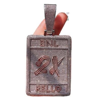 China Fashion Custom Wholesale Iced Out Hiphop Zircon Letter Name Hip Hop Jewelry Initial Pendant Necklace for sale