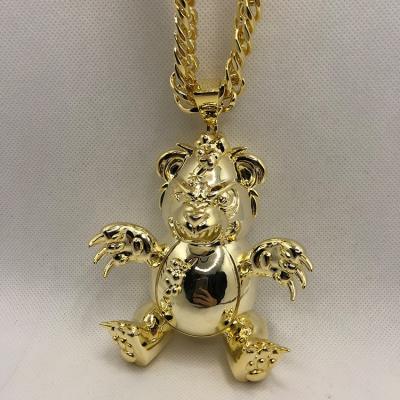 China New Hiphop Design Fashion Jewelry Cartoon Iced Out Cute Small Gold Bear Pendant For Teenagers for sale