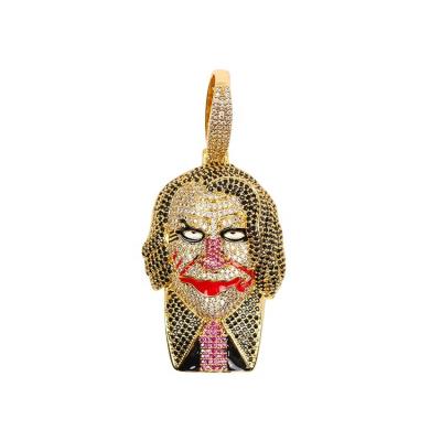 China Modern Hiphop Movie Television Periphery Hip Hop Custom Gold Plated Micro Cobblestone Clown Pendant for sale