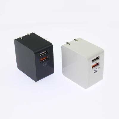 China Mobile Phone MP3 GPS Tablet Best Selling US Plug 23W Foldable USB Wall Charger with Quick Charge 3.0 for sale