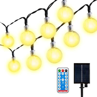 China Outdoor Christmas Decoration 3500K Shine Solar Panel String Light Christmas Decorative Ball Lights for sale