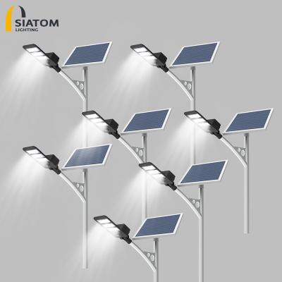 China Solar Street Light 60 Watt Waterproof LED Electric ROAD Color Light Outdoor Warranty High Lifetime IP65 White Bright Motion Sensor for sale