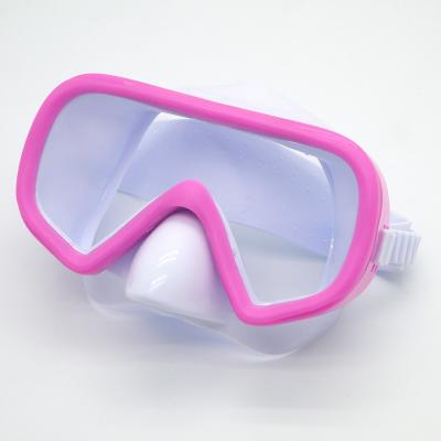 China Hot Sale Two Window Dive Swimming Glasses Full Face Mask Nose Breath Breathing Mask Pink Blue Black Set for sale