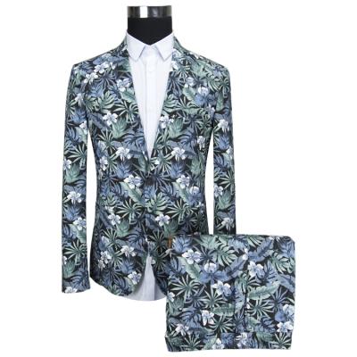 China High Quality Anti-wrinkle Fashion Casual Printed Suits Slim Fit Men's Business Formal Suits for sale