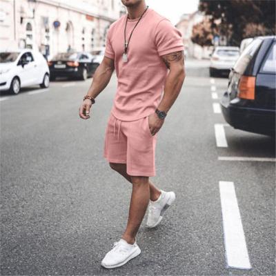 China Wholesale Custom Breathable Mens Sports Summer Tracksuits Short Plain Plain Fitted Solid Color Mens Summer Shorts Set for sale