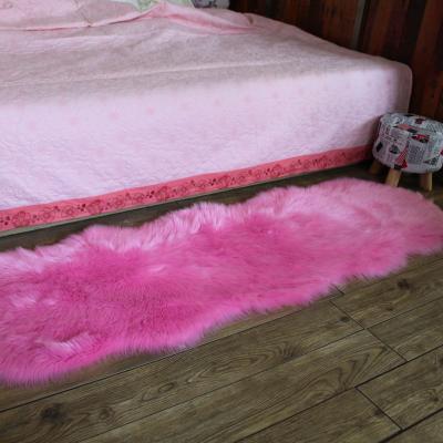 China Non-slip Plush Soft Faux Fur Sheep Perfect Modern Area Faux Wool Fur Rug And Blanket Animal Rug for sale