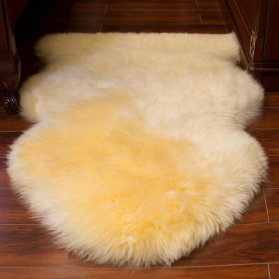 China Stain Resistant Super Soft Sheep Fur Rugs Blankets 100% Sheepskin Carpet Luxury Sheepskin Carpet Fluffy Fur Blanket For Living Room for sale