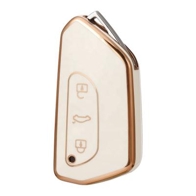 China Gold Line Eco-friendly Car Key Cover For VW Golf 8 TPU Key Cover For Skoda Octavia A8 MK4 Mk8 2020 2021 Seat Leon Formentor mk4 Cupra for sale