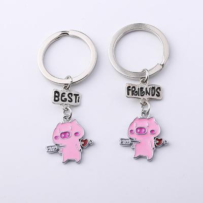 China Wholesale New World Cartoon Pink Best Friends Key Chain Pig for sale