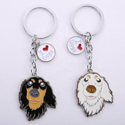 China Alloy Steel New Style Car Pendant Key Ring Holder Logo Metal Keychain For Gift Dachshund Dog Custom Metal Keychains Global for sale