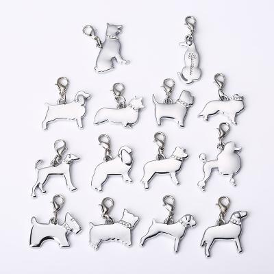 China Durable Chinese Well-known Keychain Supplier Silver Alloy Cute Dog Shape Mini Keychain for sale