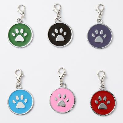 China Worldwide Wholesale Zinc Alloy Bone Shaped Dog Tag 2.5CM Round Pet Tag Fashion Metal Pendant for sale