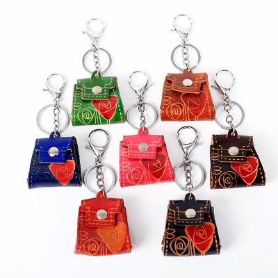 China Global Fashion Handbag Charms Bag Design Leather Key Chain for sale