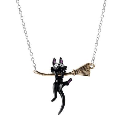 China Womens Necklace Witch World Custom Pendant Black Cat Necklace for sale