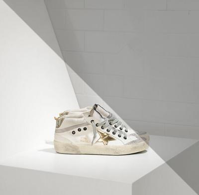 China Fashion trend MILITARY GOLDEN STAR Gooses sneakers in cotton canvas with leather star WHITE MILITARY GOLD for sale