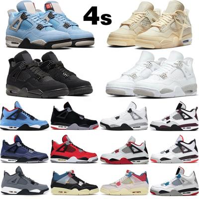 China Cushioning Hot Sale 2021 Basketball Shoes 4 Retro High Top OG Oreo College Blue White Sail Cat Women Men Fashion Sneakers Black for sale