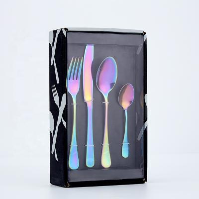 China Sustainable Flatwarer High Quality Food Grade Pvd Coating Colorful Stainless Steel Color Set Cutlery for sale