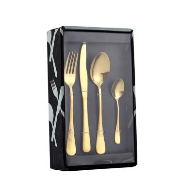 China Viable Wedding Stainless Steel Chinese Cutlery Restaurant Gold Plated Western Wholesale Flatware for sale