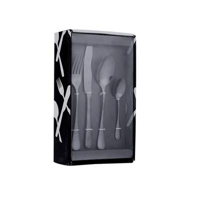 China High Quality Sustainable Royal Wedding Black Eco Flatware 16pcs Stainless Steel Custom Cutlery Sets for sale