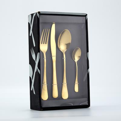 China Sustainable Wholesale High Quality Ware Packaging With Box 24PCS Cutlery Set Stainless Steel for sale