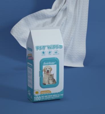 China Sustainable Pet Wipes Organic Plant Essence Shampoo Pet Spa Wipes for sale