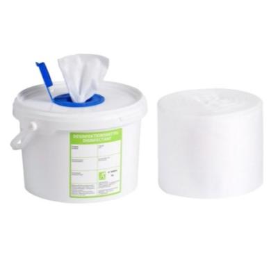 China Dry Skin Spunlace Disinfection Wipe Nonwovens Or Surface Wipes Roll With Empty Bucket for sale