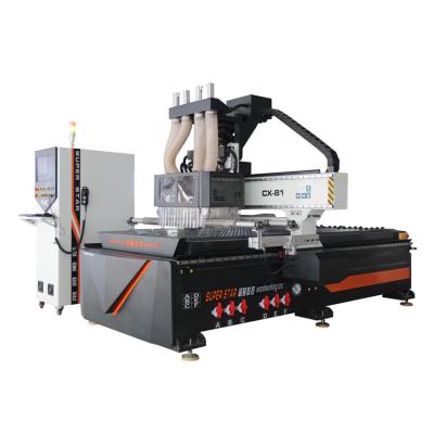 China Best Selling MDF Four-process SM-1325 CNC Cutting Machine Panel Furniture Production Line for sale