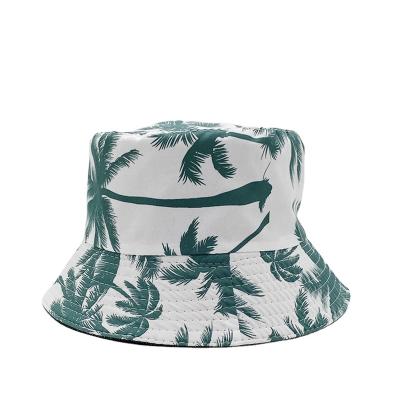 China Bucket Fashion Coconut Tree Hats Customized Double Face Wearing Men And Women By User Fisherman Outdoor Sunproof Hat. for sale