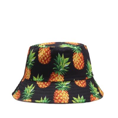 China Sun protection border e-commerce hot hats spring and summer fruit pineapple fisherman hats basin hats leisure outlet for sale