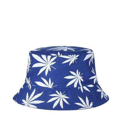 China Sun protection maple leaf printed western style soft hat men and women bucket hat Korean version sun visor hat for sale