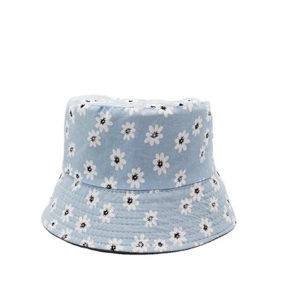 China Small of the Sun protection printed new fisherman's hat and fresh Japanese wholesale small couple Daisy Pot Hat sunscreen for sale