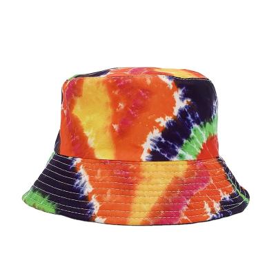 China Custom Sun Protection Fashion Tie Dye Pattern All-match Double Sided Outdoor Bucket Hat for sale