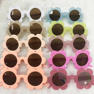 China Eyewear Trade Cool Fashion Custom Logo Kids Sunflower Glasses Multi Color Baby Sunglasses for sale