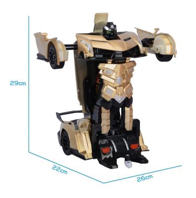 China Toy Hot Selling Battery Operated 1:12 6 CH Transport Robot Toy Car With Light And Music Deformation Robots Gestures Induced Deformation for sale