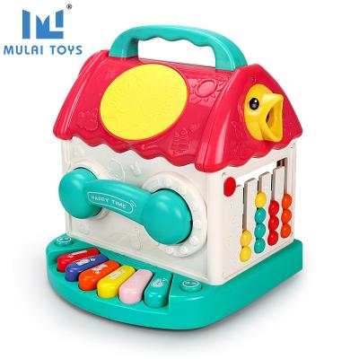 China 2021 New Early Education Multifunctional Seven Sided Music House Story Plastic Cube Baby Toys Activity Plastic Model for sale