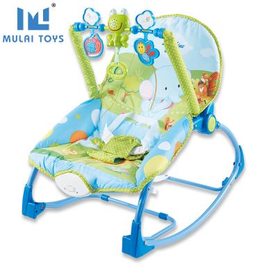 China Hot Sale Metal Baby Musical Rocking Chair Blue / Pink Automatic Baby Rocker With Toys for sale