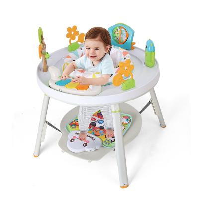 China Iron 3 in 1 Baby Jump Up Toys Multifunctional Workbench Walker Jumperoo Bouncer Workbench Center Rocking Chair Kids Activity Jumping Chair for sale