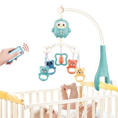 China 0M+ Baby Plastic Multifunctional Infant Remote Control Musical Crib Toy Bell Bed Mobile Toys With Rotating Hanging Rattles for sale