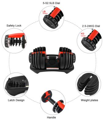 China Quality factory price custom logo fitness 52.5lb 90lb large set 24kg 40kg fitness gym equipment weight adjustable dumbbell for sale