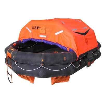 China Adult SOLAS Approved 12 Person Self Inflatable Life Raft for sale