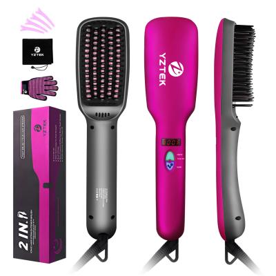 China Amazon Best 2021 Multifunctional Hair Straightener Machine Hair Care Curler Styling Hot Comb Brushes for sale