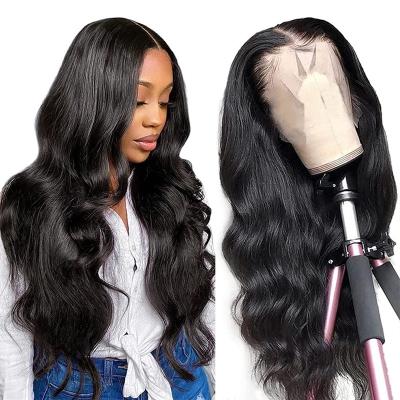 China Wholesale 13X4 Body Wave Hd Transparent Swiss Lace Frontal Wig 100% Brazilian Hair Wigs For Color Women Glueless for sale